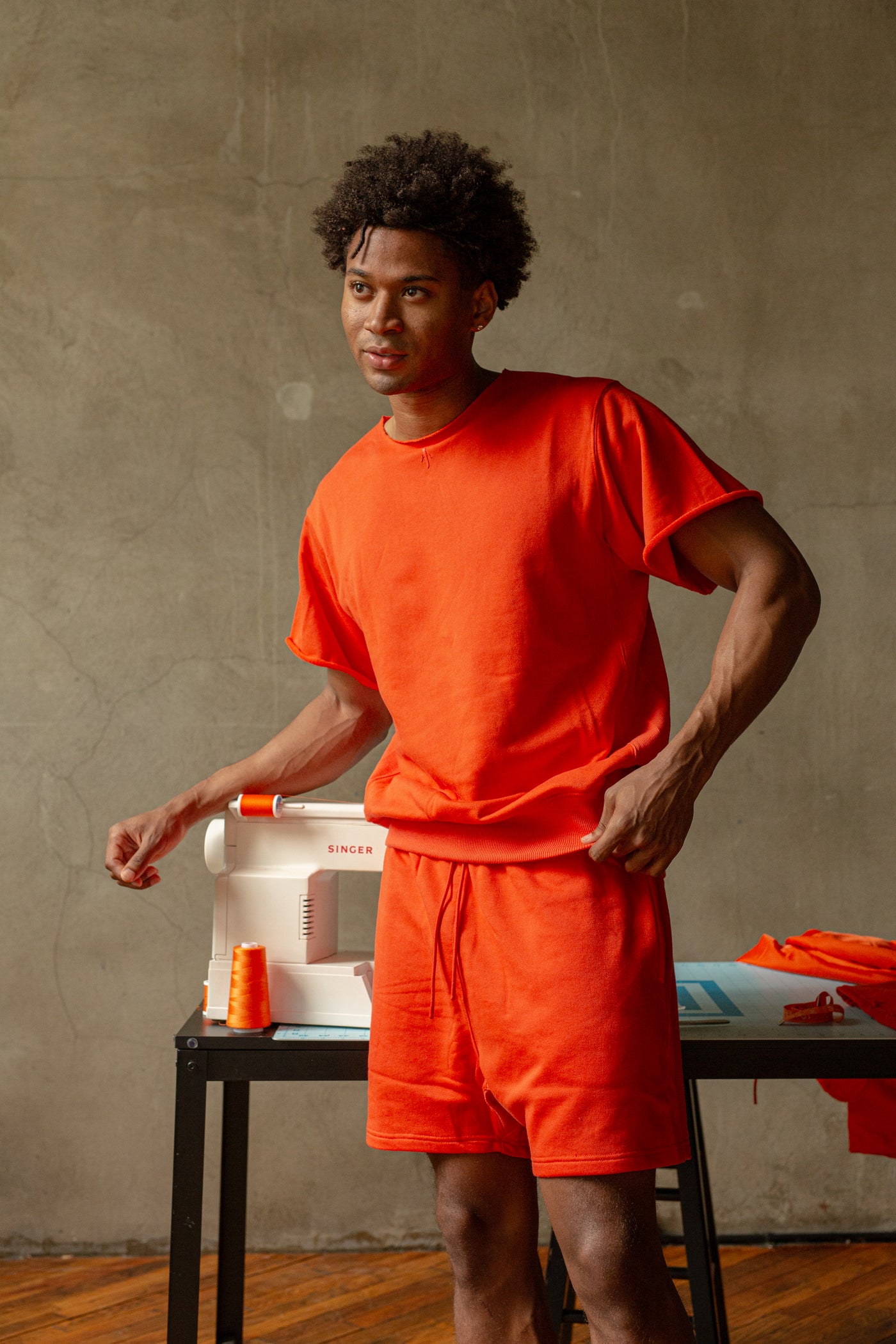 THE EDIT: Short Sleeve Crewneck [Orange]