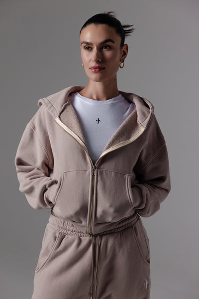 TOUR Women’s Cropped Zip-Up [DUNE]